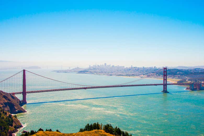 The Golden Gate Bridge from the air
