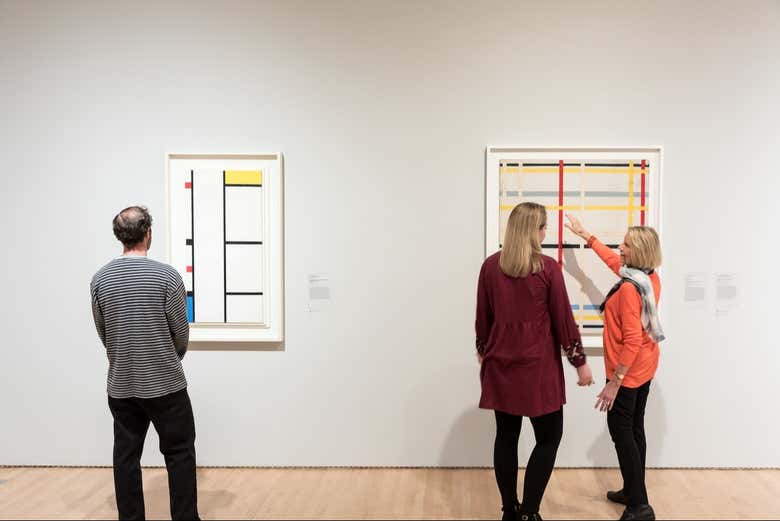 Admiring the art at SFMoma